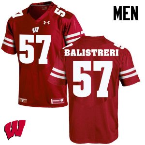 Men's Wisconsin Badgers NCAA #57 Michael Balistreri Red Authentic Under Armour Stitched College Football Jersey PW31T35WK